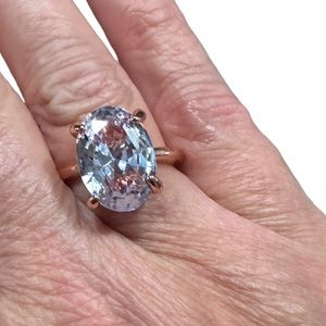 Rose Gold Large Oval Diamond Solitaire Ring